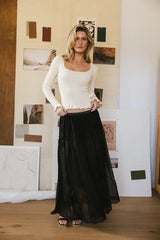 Rachel Ribbed Top In Cream - Final Sale
