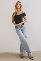 Natalia Ruched Top In Charcoal - Final Sale
