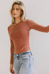 Lexie Ribbed Top In Red - Final Sale