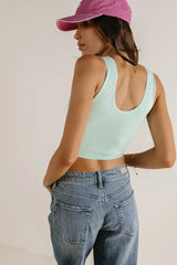 Safiya Cropped Tank In Mint - Final Sale