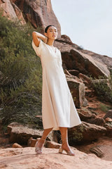 Maeve Midi Dress In Cream - Final Sale