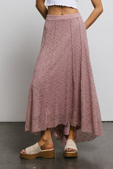 Eliza Lace Skirt in Rose - FINAL SALE