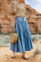 Joannie Tiered Denim Skirt - FINAL SALE