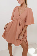 Slow It Down Mini Dress In Terracotta - Final Sale