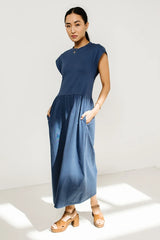 Louie Midi Dress In Indigo - Final Sale