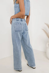 Georgia Wide Leg Jeans In Light Wash - Final Sale