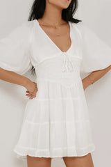 Little Runaway Mini Dress In White - Final Sale