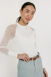 Camden Ribbed Top in White - FINAL SALE