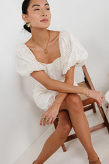 Maye Lace Mini Dress In White - Final Sale