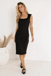 Zarela Ribbed Dress in Black - FINAL SALE