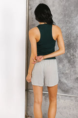 Sleek Jersey Solid Tank In Teal - Final Sale