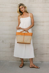 Genevieve Empire Midi Dress In Ivory - Final Sale