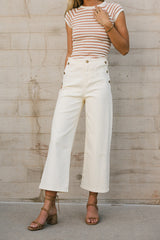 Amiri Wide Leg Jeans In Cream - Final Sale