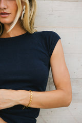 Ulyssa Sweater Top In Indigo - Final Sale
