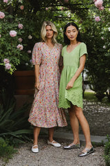 Marcia Floral Dress In Peach