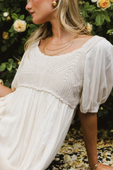 Nina Crocheted Midi Dress in Natural - FINAL SALE