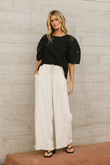 Tatum Woven Pants In Oatmeal - Final Sale
