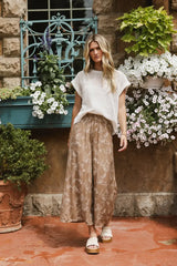 Tallulah Floral Pants In Mocha - Final Sale