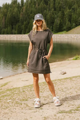 Go Getter Mini Dress In Charcoal - Final Sale