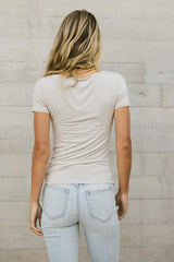 Scoop Neck Tee In Grey - Final Sale