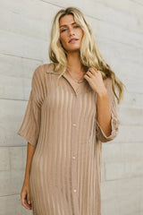 Venetia Sheer Midi Dress In Nude - Final Sale