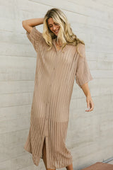 Venetia Sheer Midi Dress In Nude - Final Sale