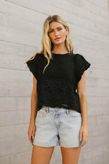 Myra Embroidered Blouse In Black - Final Sale