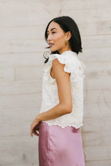 Fia Embroidered Blouse In Cream - Final Sale