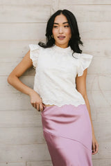Fia Embroidered Blouse In Cream - Final Sale