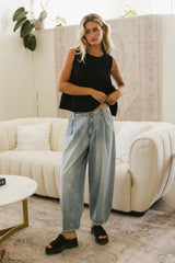 Ida Pleated Blouse In Black - Final Sale