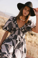 Brielle Patchwork Midi Dress - Final Sale