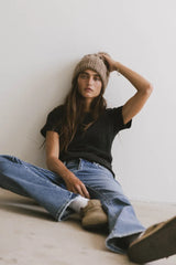 Calais Ribbed Top In Black - Final Sale