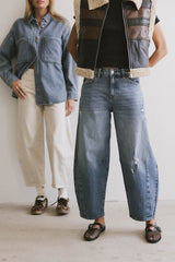 Lex Barrel Jeans In Ivory - Final Sale