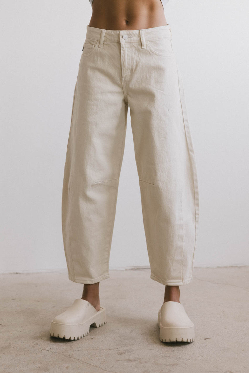 Lex Barrel Jeans in Ivory - FINAL SALE