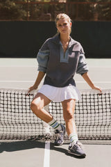 Zeya Half Zip Sweatshirt In Blue - Final Sale