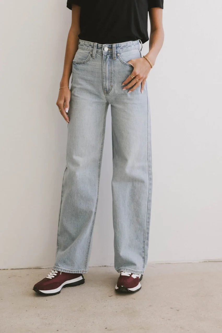 Emiliano Wide Leg Jeans in Light Wash - FINAL SALE