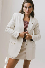 Crystal Blazer In Cream - Final Sale