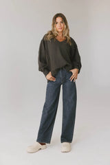 Emiliano Wide Leg Jeans In Dark Wash - Final Sale
