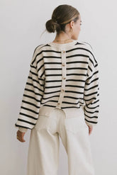 Roelle Striped Sweater in Black - FINAL SALE