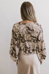 Isa Floral Blouse In Brown - Final Sale