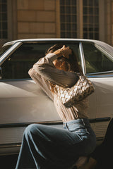 Niri Striped Button Up In Brown - Final Sale