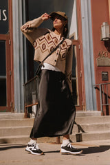 Preston Satin Skirt In Black - Final Sale