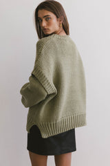 Josie Knit Sweater In Sage - Final Sale