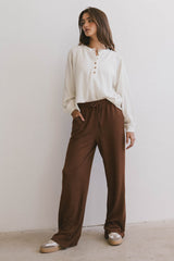 Kami Henley Top In Oatmeal - Final Sale