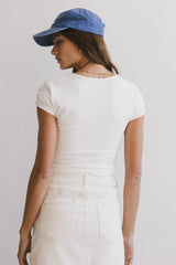 Irene Square Neck Top In Ivory - Final Sale