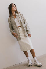 Jordan Denim Skirt In Cream - Final Sale