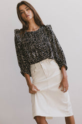 Jordan Denim Skirt in Cream - FINAL SALE