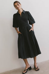 Belen Midi Dress in Dark Teal - FINAL SALE