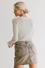 Kamari Striped Top In Black - Final Sale