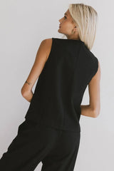 Eslyn Oversized Vest In Black - Final Sale